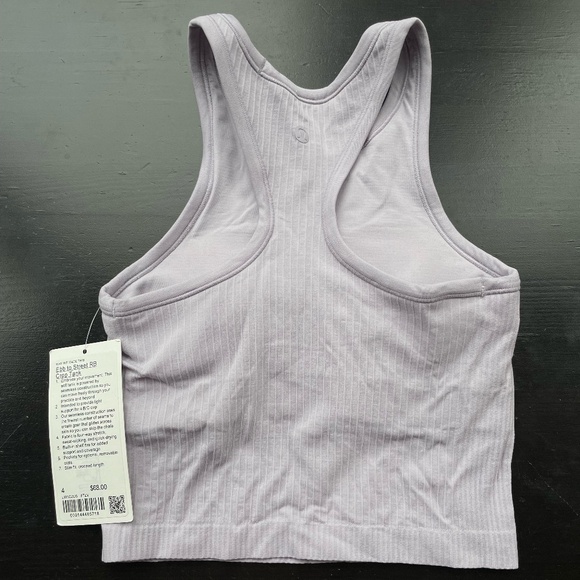 Lululemon Ebb to Street Crop Tank “Faint Lavender” NWT - Picture 8 of 10